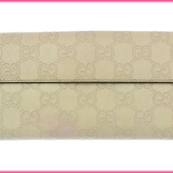 Authentic Gucci Wallet Purse Long Wallet Guccissima Beige Gold Woman  Used - Picture 2 of 6